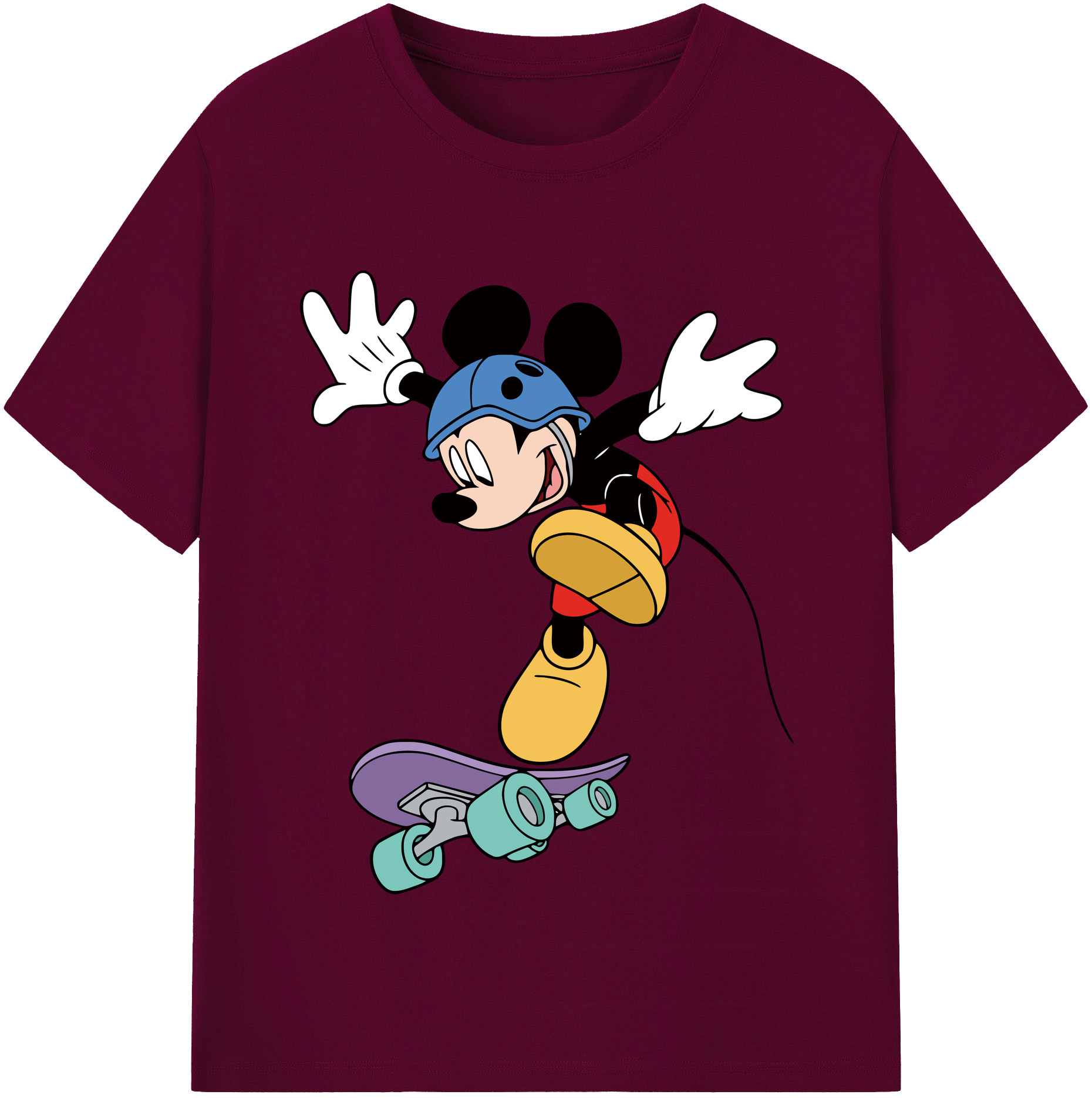 （画像用） ミッキーマウス Mickey Mouse レディースカジュアルプリントTシャツ（綿100％）